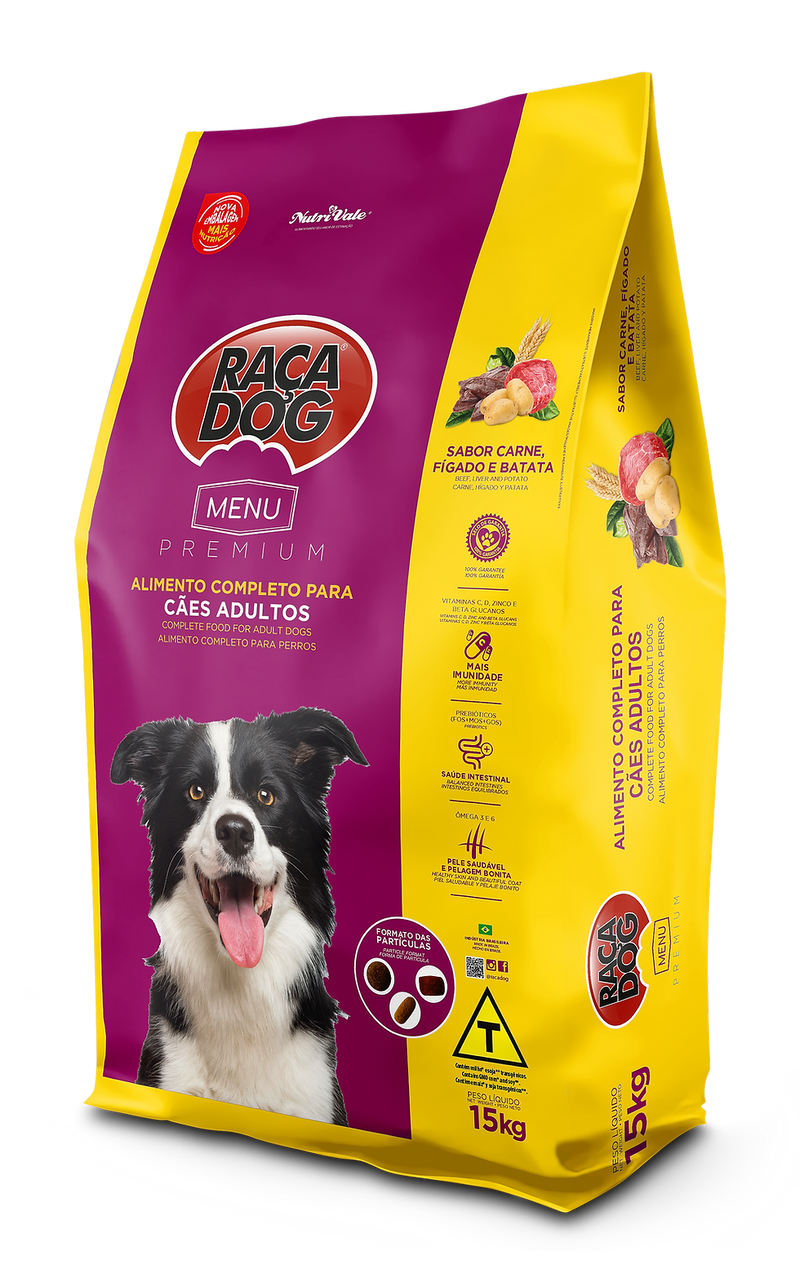 Raça Dog Carne Fígado e Batata
